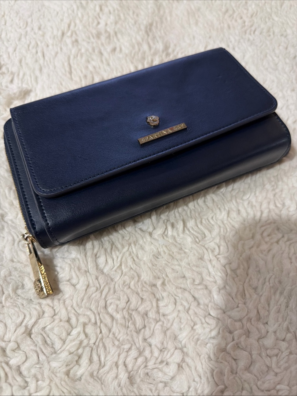 Spartina 449 siren collection  Navy Leather Clutch Wallet crossbody
